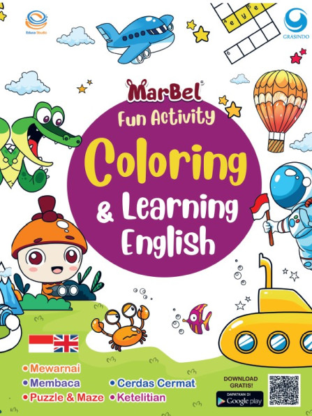 Marbel Fun Activity Coloring & Learning English