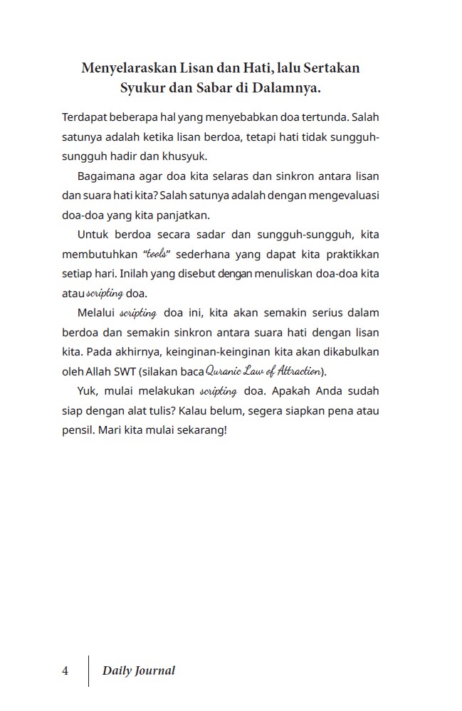 DAILY JOURNAL Quranic Law of Attraction