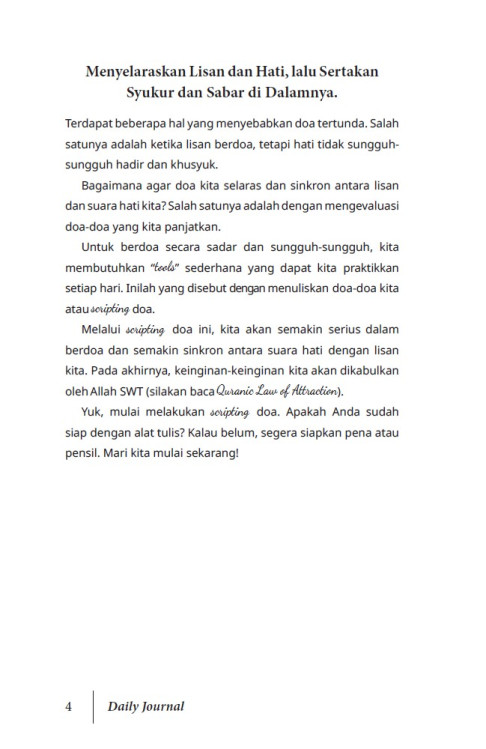 DAILY JOURNAL Quranic Law of Attraction